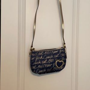 Coach Navy and Gold Crossbody Purse